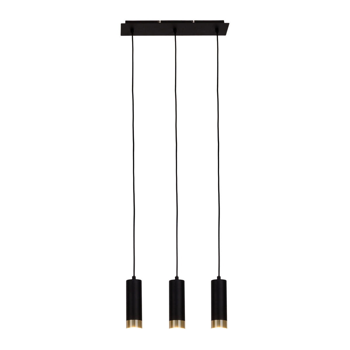 Näve Leuchten Pendelleuchte 7095122 schwarz Metall B/H/T: ca. 48x150x9 cm GU10 3 Brennstellen Fridu - schwarz (48,00/150,00/9,00cm) - Näve Leuchten