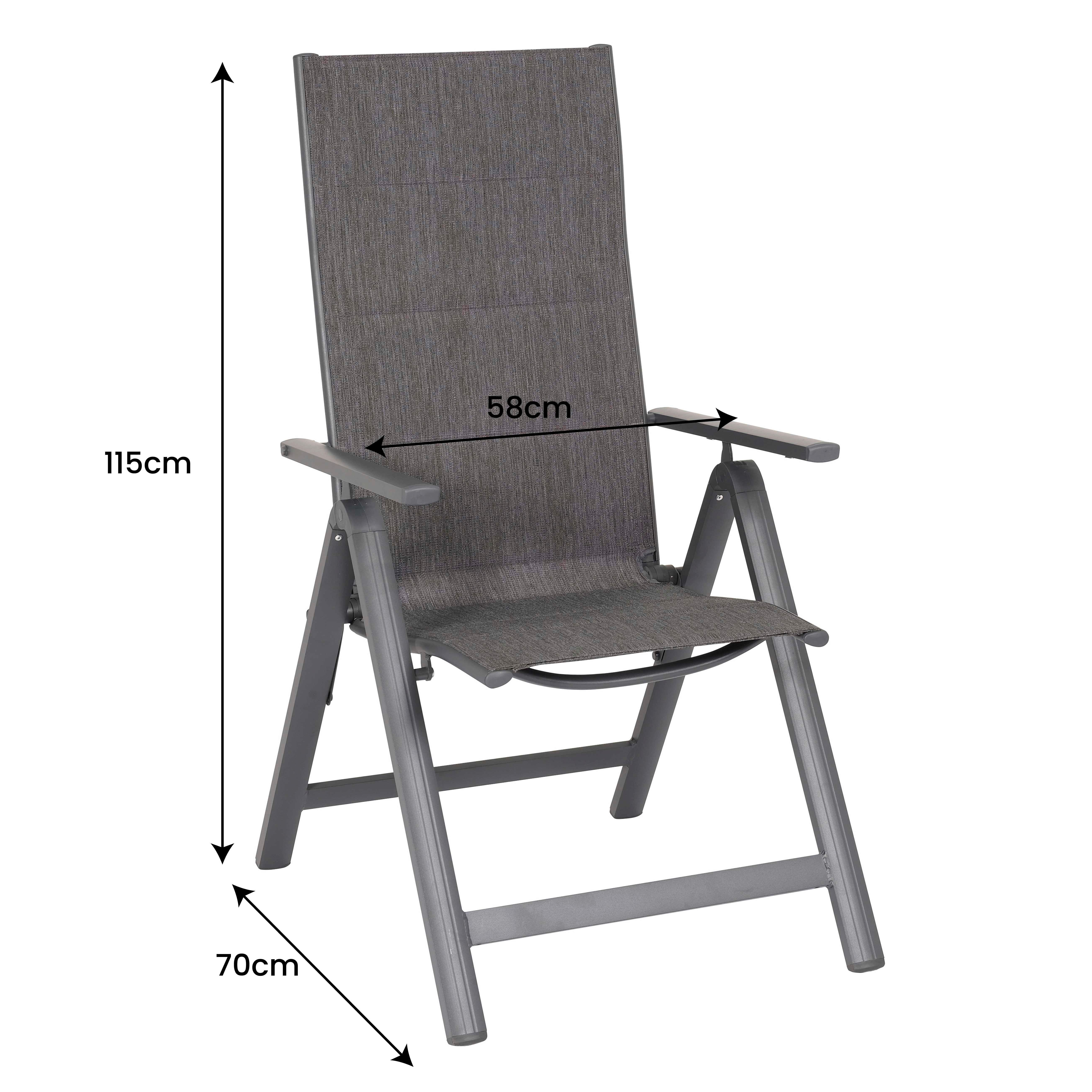 POCOline Klappsessel anthrazit Alu B/H/L...