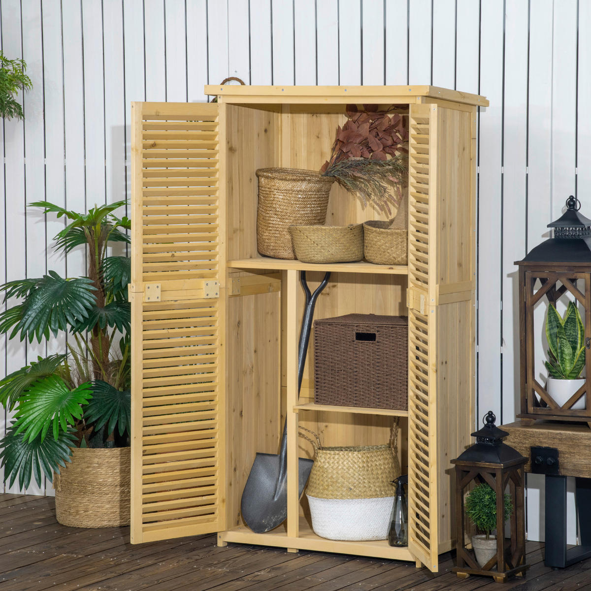 Outsunny Gartenhaus natur B/H/L: ca. 465x160x87 cm Gartenhaus - natur (87,00/465,00/160,00cm) - Outsunny