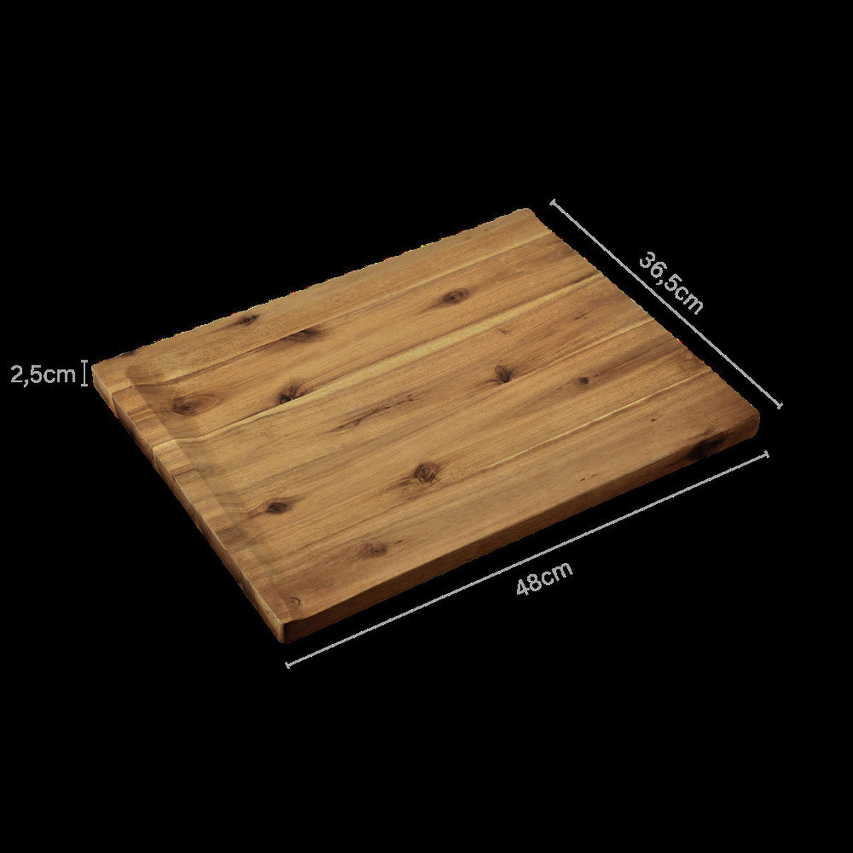 Kesper Tranchierbrett braun Akazie B/H/L: ca. 36,5x3,3x48 cm Tranchierbrett - braun (48,00/36,50/3,30cm) - Kesper