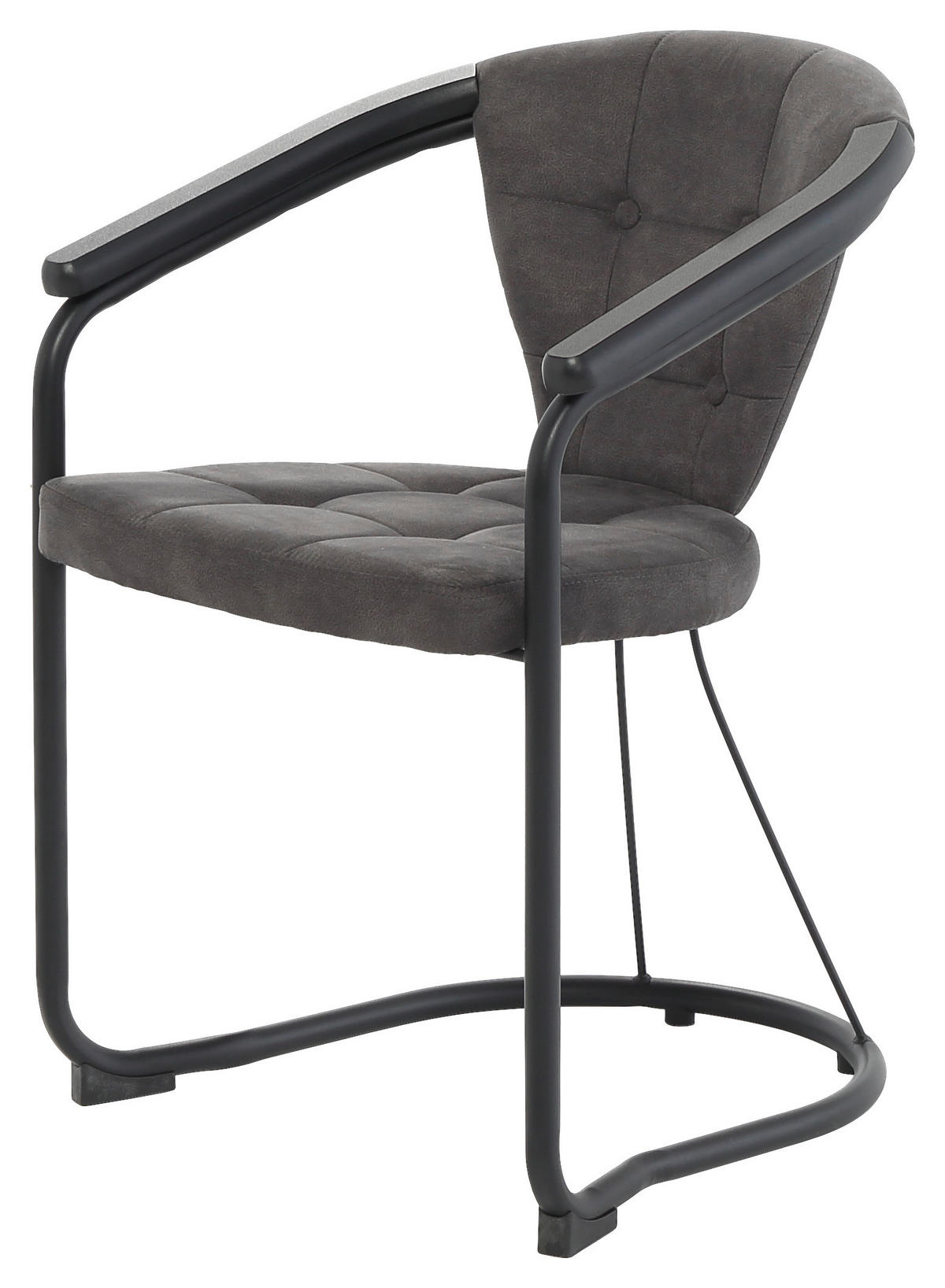 Armlehnstuhl dunkelgrau Microfaser B/H/T: ca. 58x79x62 cm  