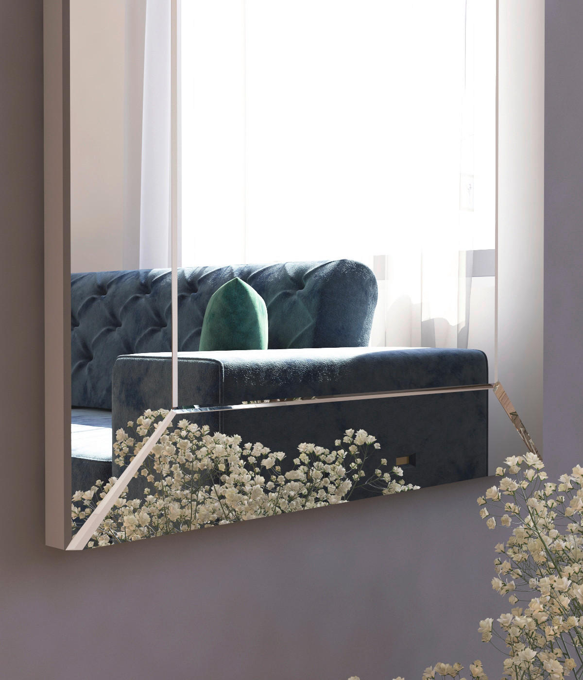 Wandspiegel Nadya transparent Glas B/H/T: ca. 120x40x3,5 cm Nadya - transparent (120,00/40,00/3,50cm) - moebel17