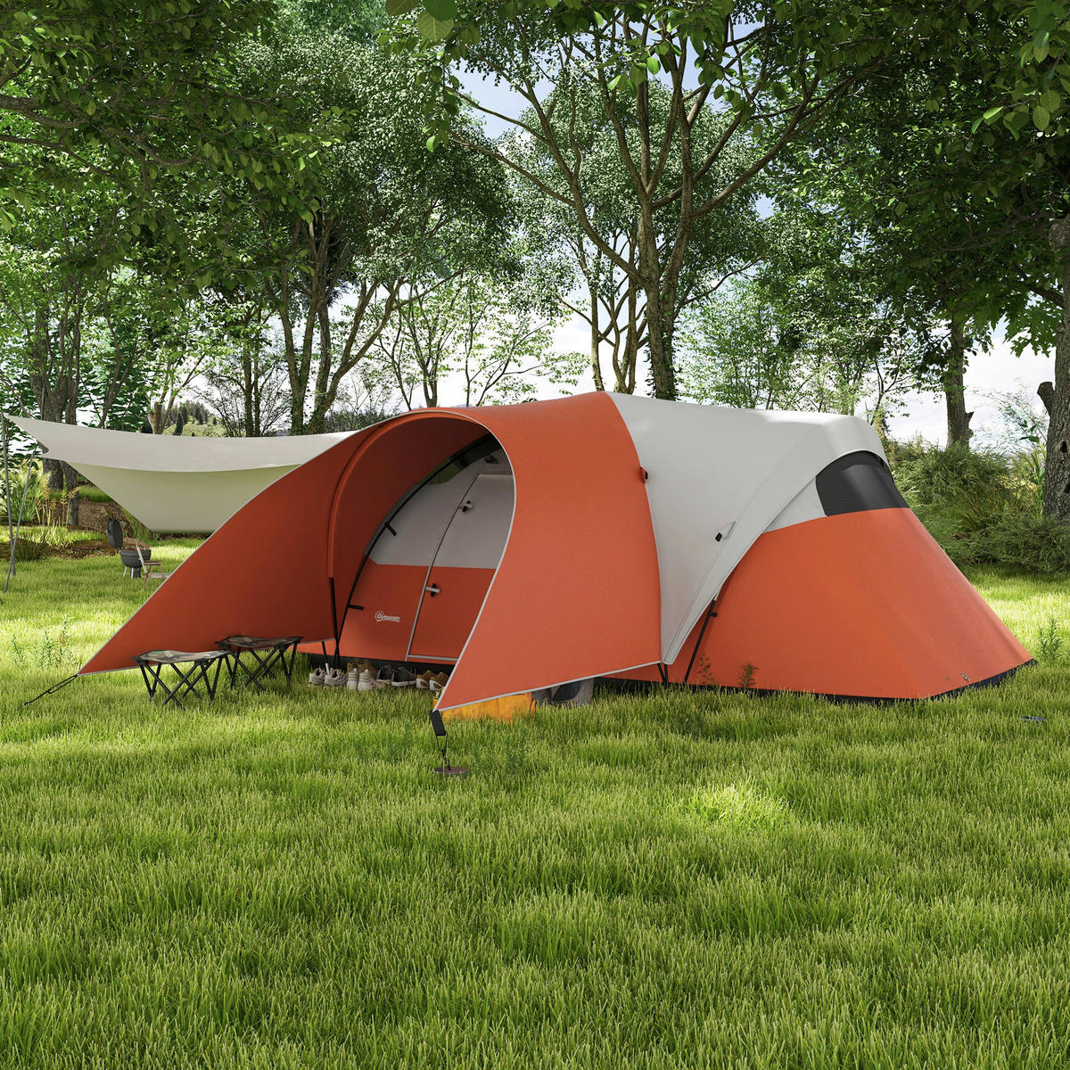 Outsunny Campingzelt B/H/L: ca. 300x198x550 cm Campingzelt - orange (550,00/300,00/198,00cm) - Outsunny