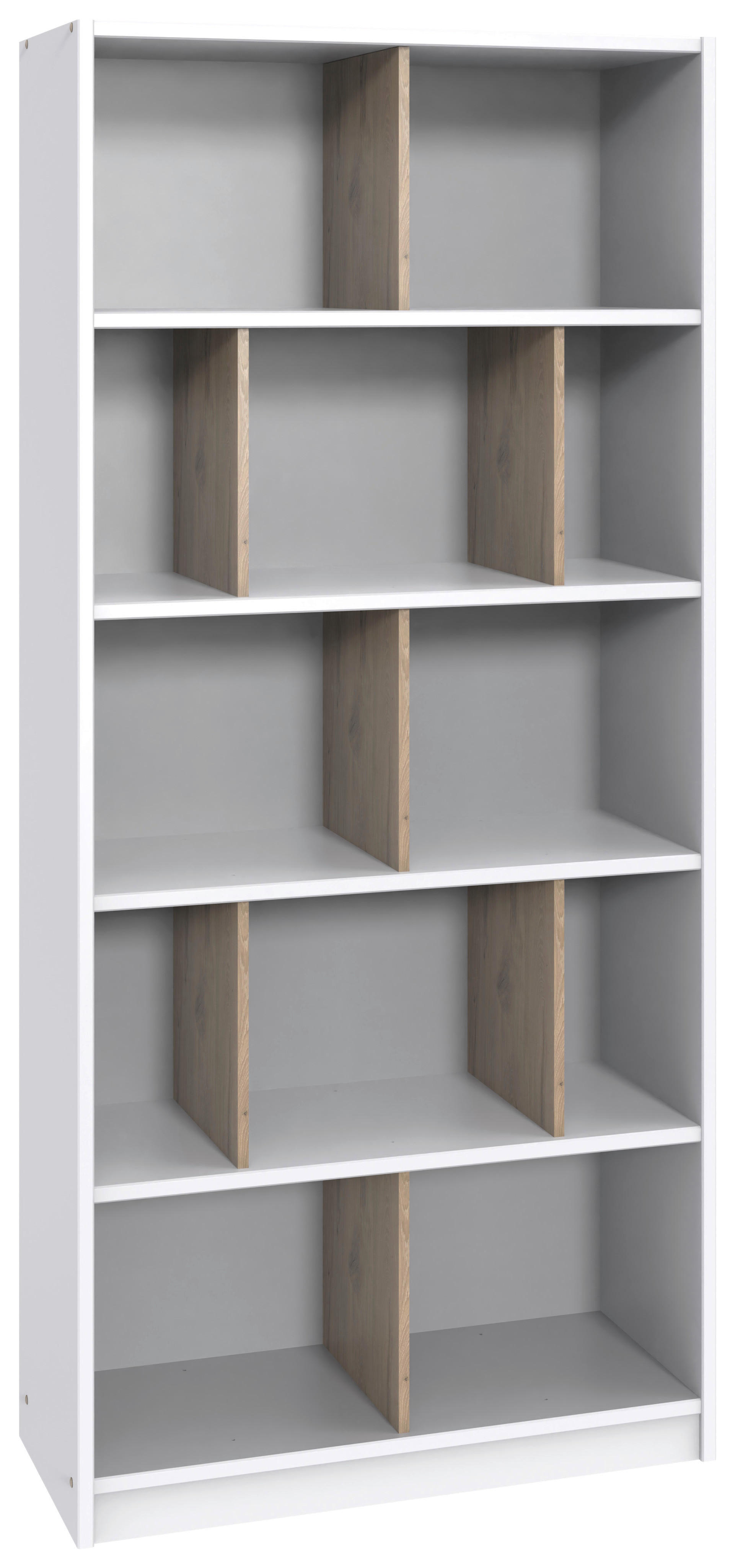 weiß B/H/T: ca. 90x197x38 cm Norderney_Regal J28 494 - weiß/Oak (90,00/197,00/38,00cm)