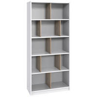 weiß B/H/T: ca. 90x197x38 cm Norderney_Regal J28 494 - weiß/Oak (90,00/197,00/38,00cm)