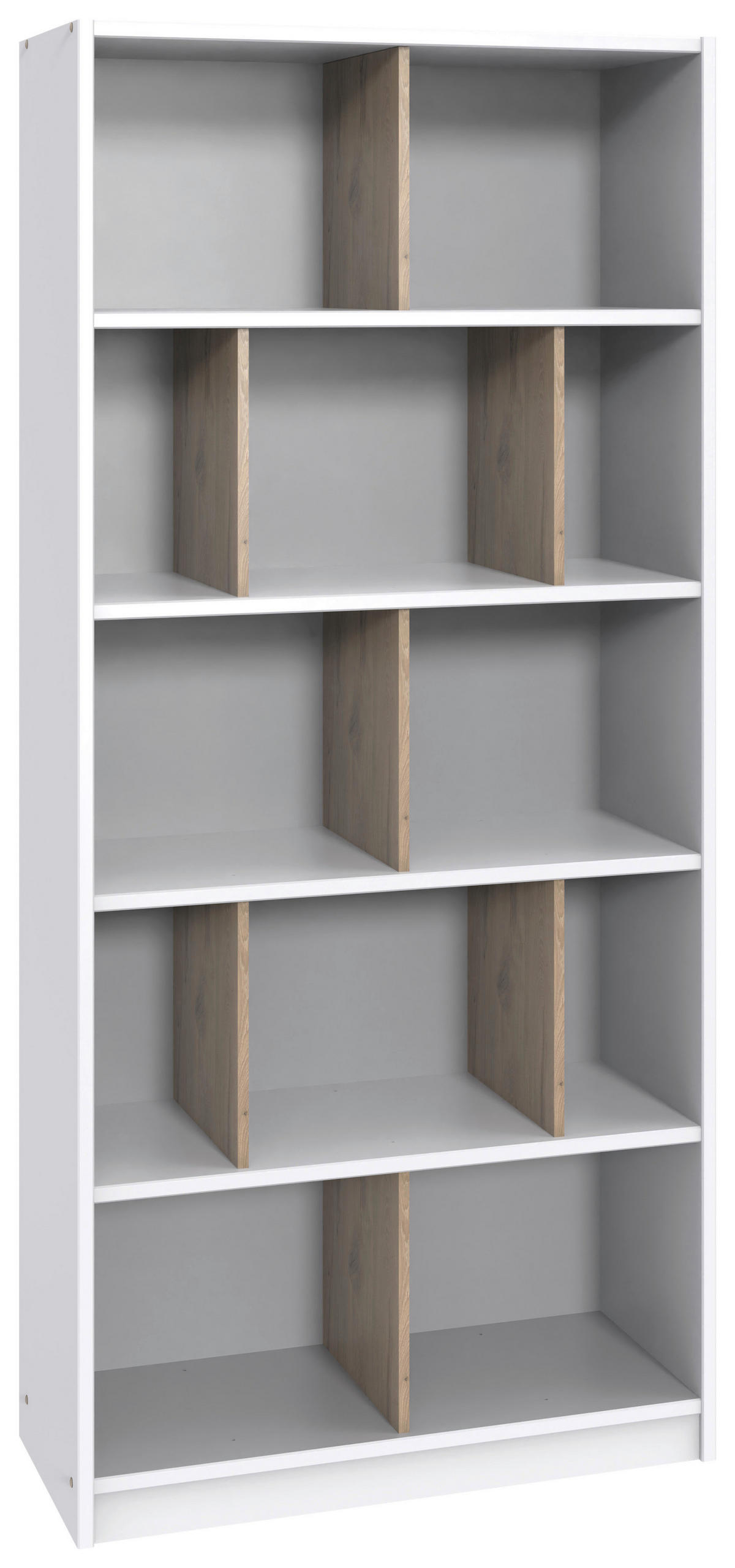weiß B/H/T: ca. 90x197x38 cm Norderney_Regal J28 494 - weiß/Oak (90,00/197,00/38,00cm)
