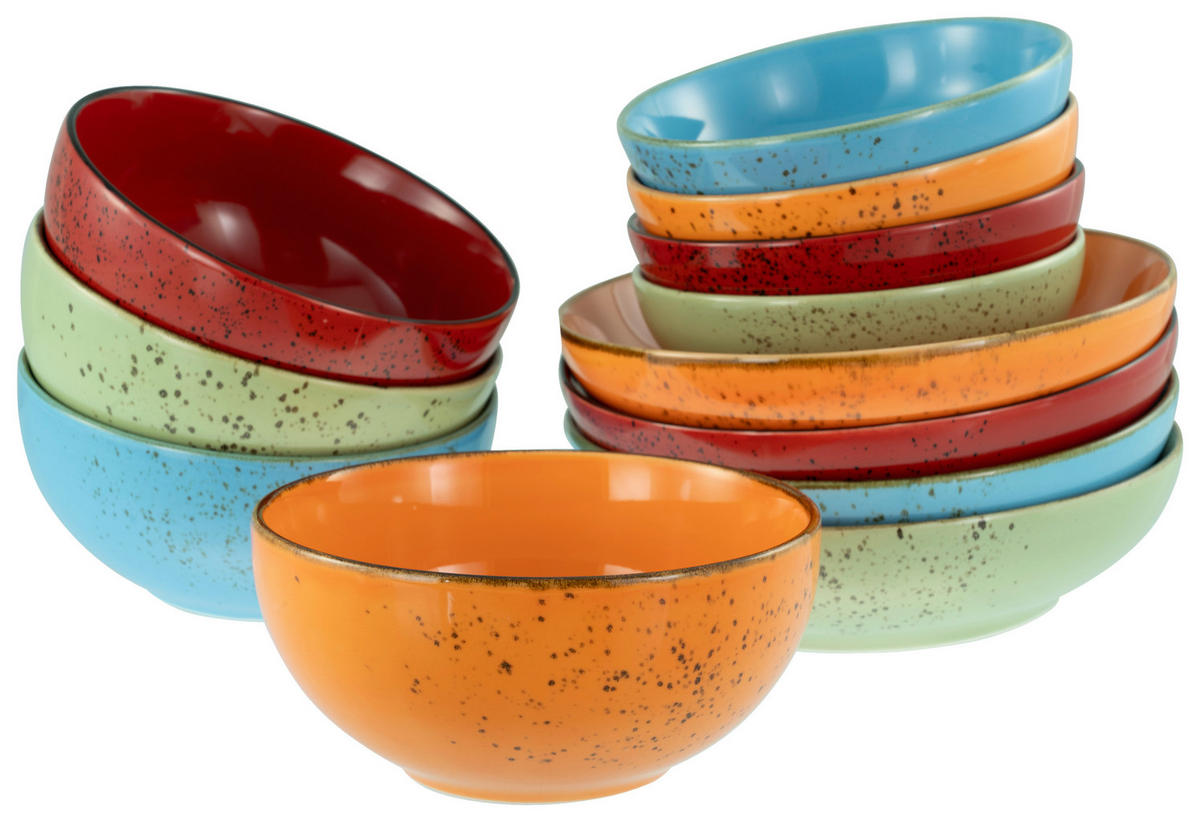 CreaTable Schüsselset Nature Collection mehrfarbig Steinzeug Nature Collection - mehrfarbig - CreaTable