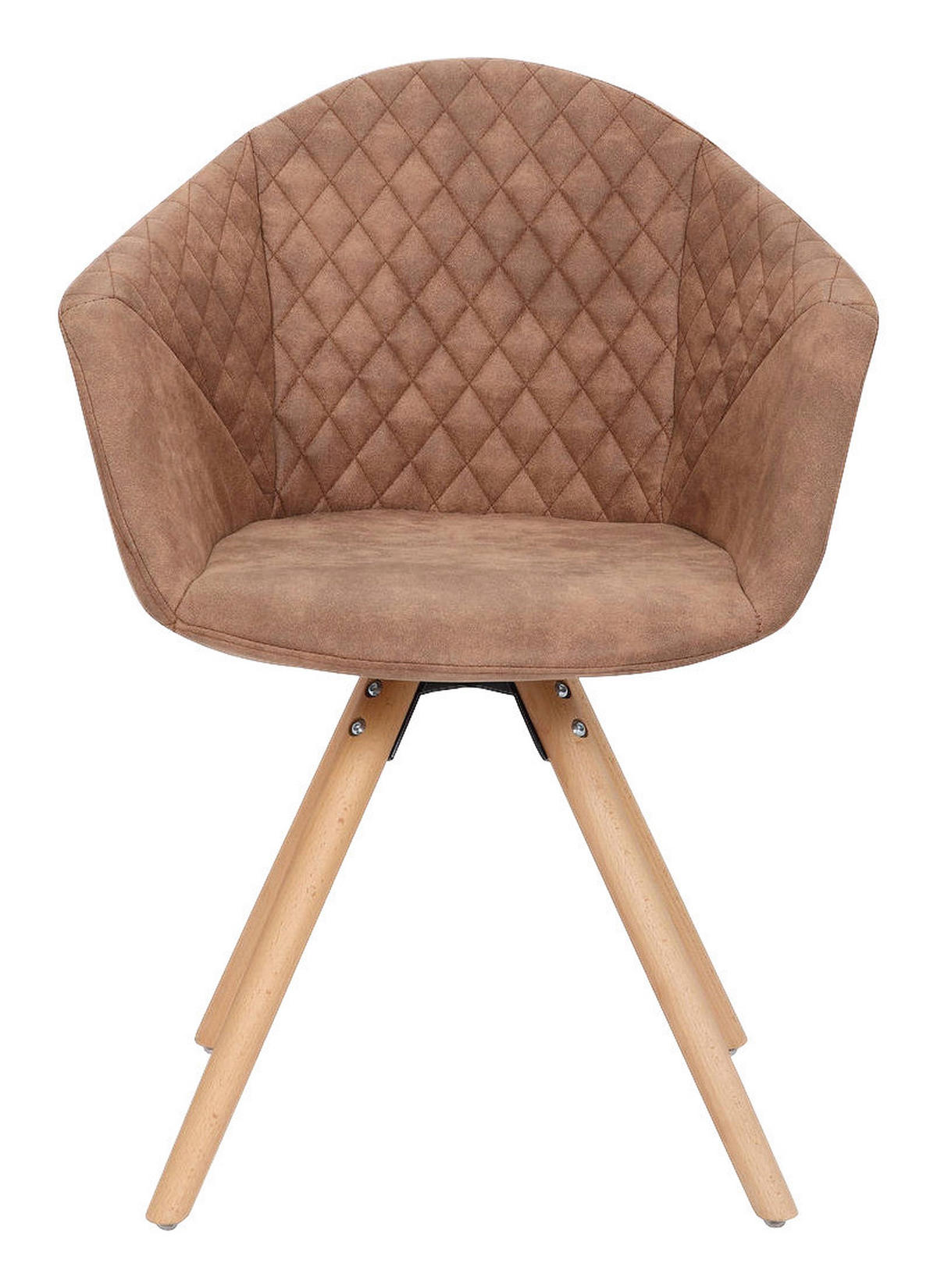Stuhl Chadwick 100 2er braun Microfaser B/H/T: ca. 59x82x55 cm Chadwick 100 2er - braun/Eiche (59,00/82,00/55,00cm) - 360 Living