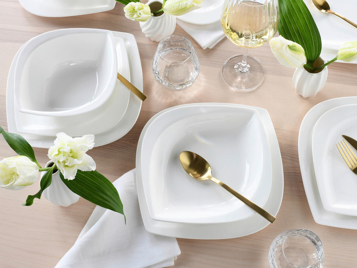 CreaTable Kombiservice Melbourne weiß Porzellan 16 tlg. Melbourne - weiß - CreaTable