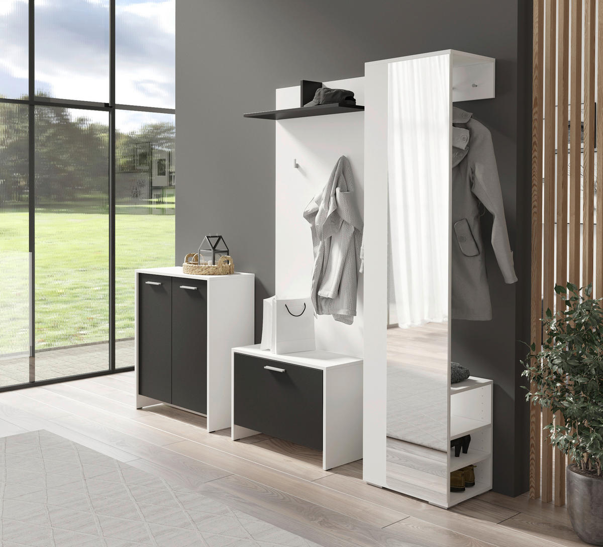 Hochschrank BEN weiß B/H/T: ca. 40x184x35 cm BEN - weiß (40,00/184,00/35,00cm) - byLIVING
