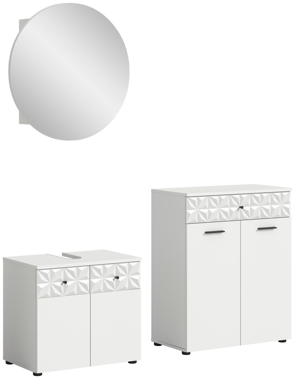 Badezimmer-Set Prisma weiß B/H/T: ca. 141x187x37 cm Prisma - weiß (141,00/187,00/37,00cm) - xonox.home