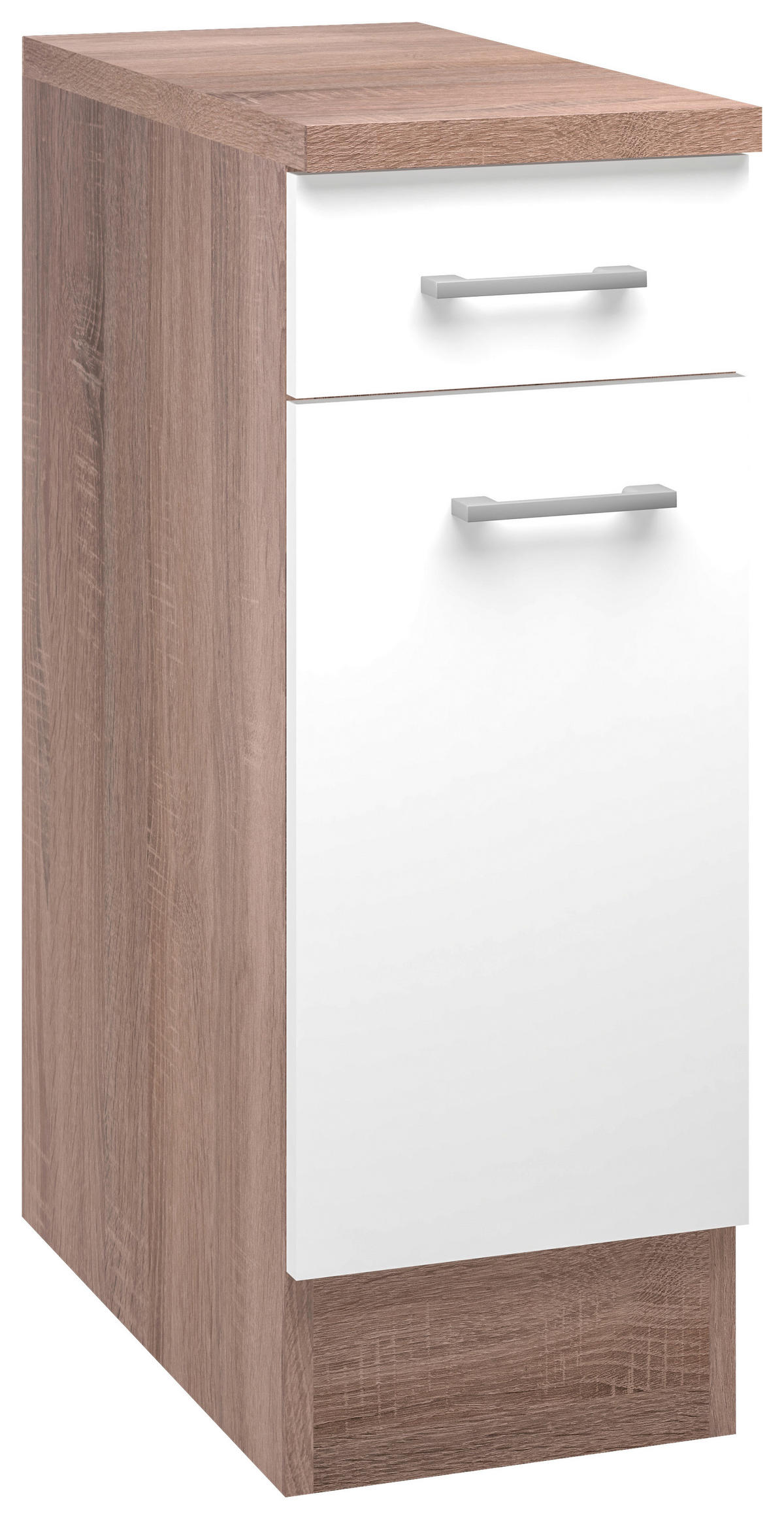 Unterschrank Samoa weiß Eiche Nachbildung B/H/T: ca. 30x85x60 cm Samoa - Eiche/weiß (30,00/85,00/60,00cm) - Flex-Well