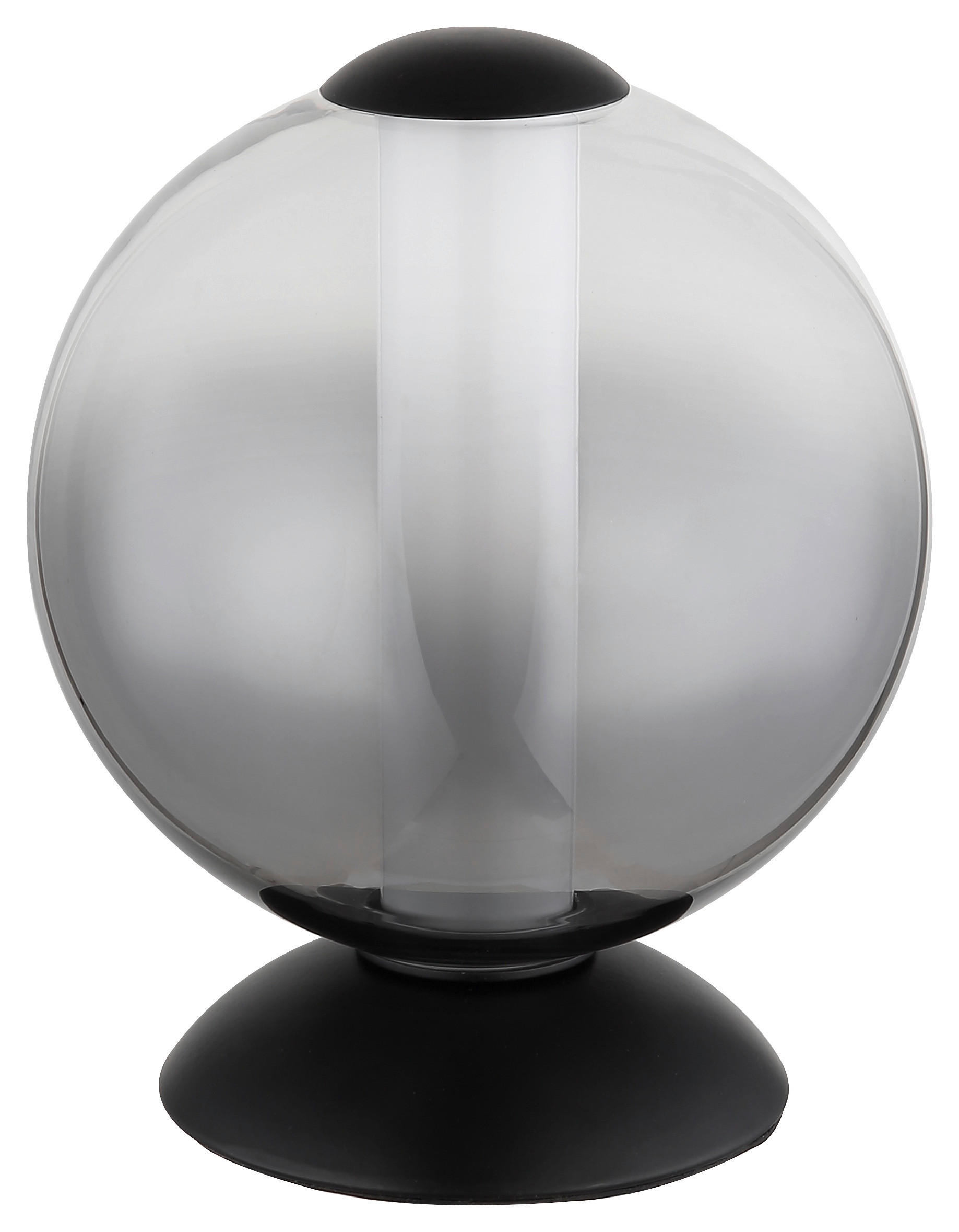 GLOBO Tischleuchte Rauch Opal mattschwarz Metall Glas H/D: ca. 21x18 cm 1 Brennstellen Lacy - Opal/mattschwarz (18,00/21,00cm) - GLOBO
