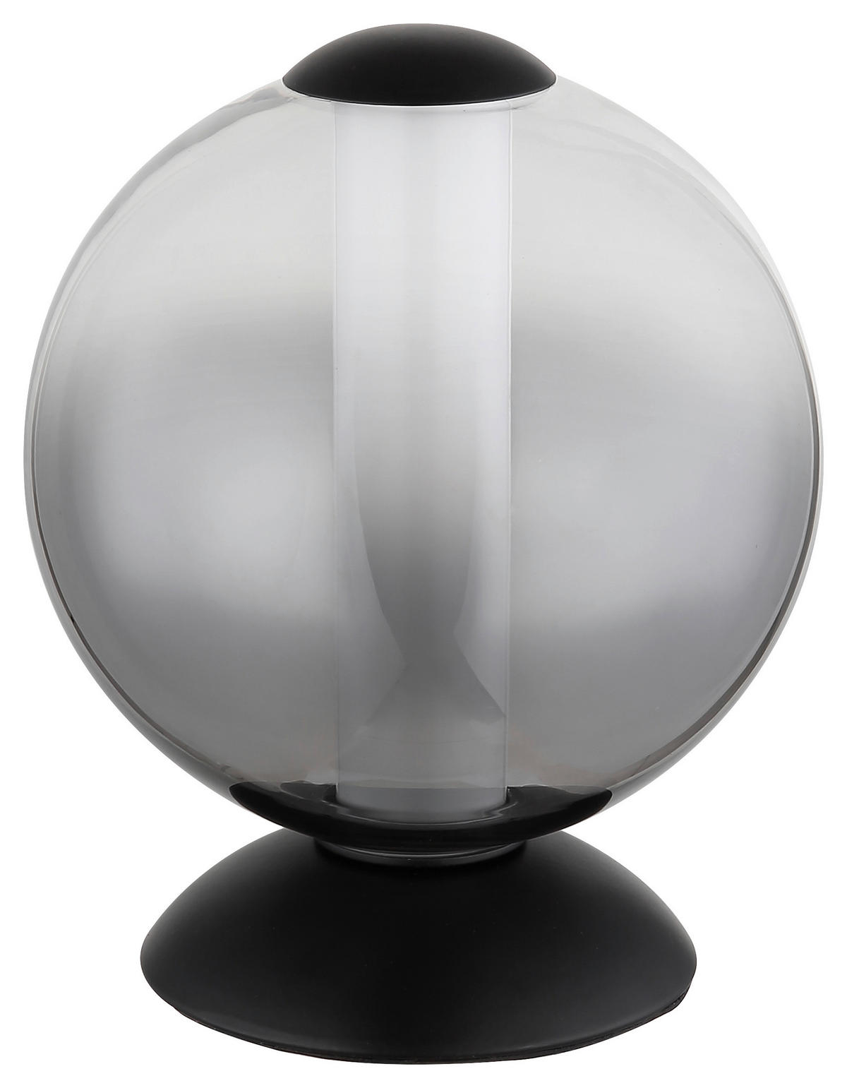 GLOBO Tischleuchte Rauch Opal mattschwarz Metall Glas H/D: ca. 21x18 cm 1 Brennstellen Lacy - Opal/mattschwarz (18,00/21,00cm) - GLOBO
