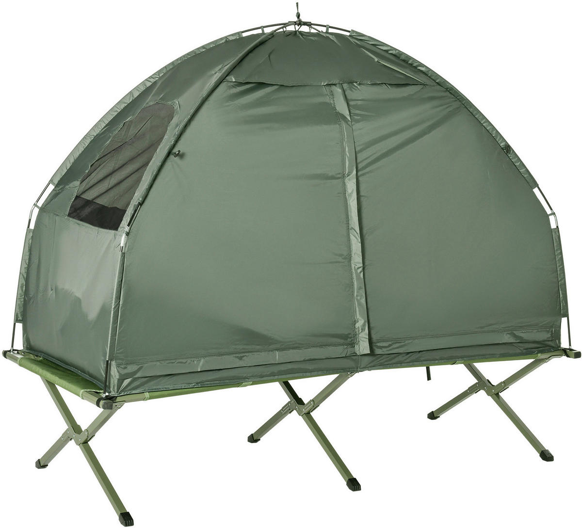 Outsunny Campingbett dunkelgrün Polyester-Mischgewebe B/H/L: ca. 78x118x193 cm Campingbett_4_in_1_Set - dunkelgrün (193,00/78,00/118,00cm) - Outsunny