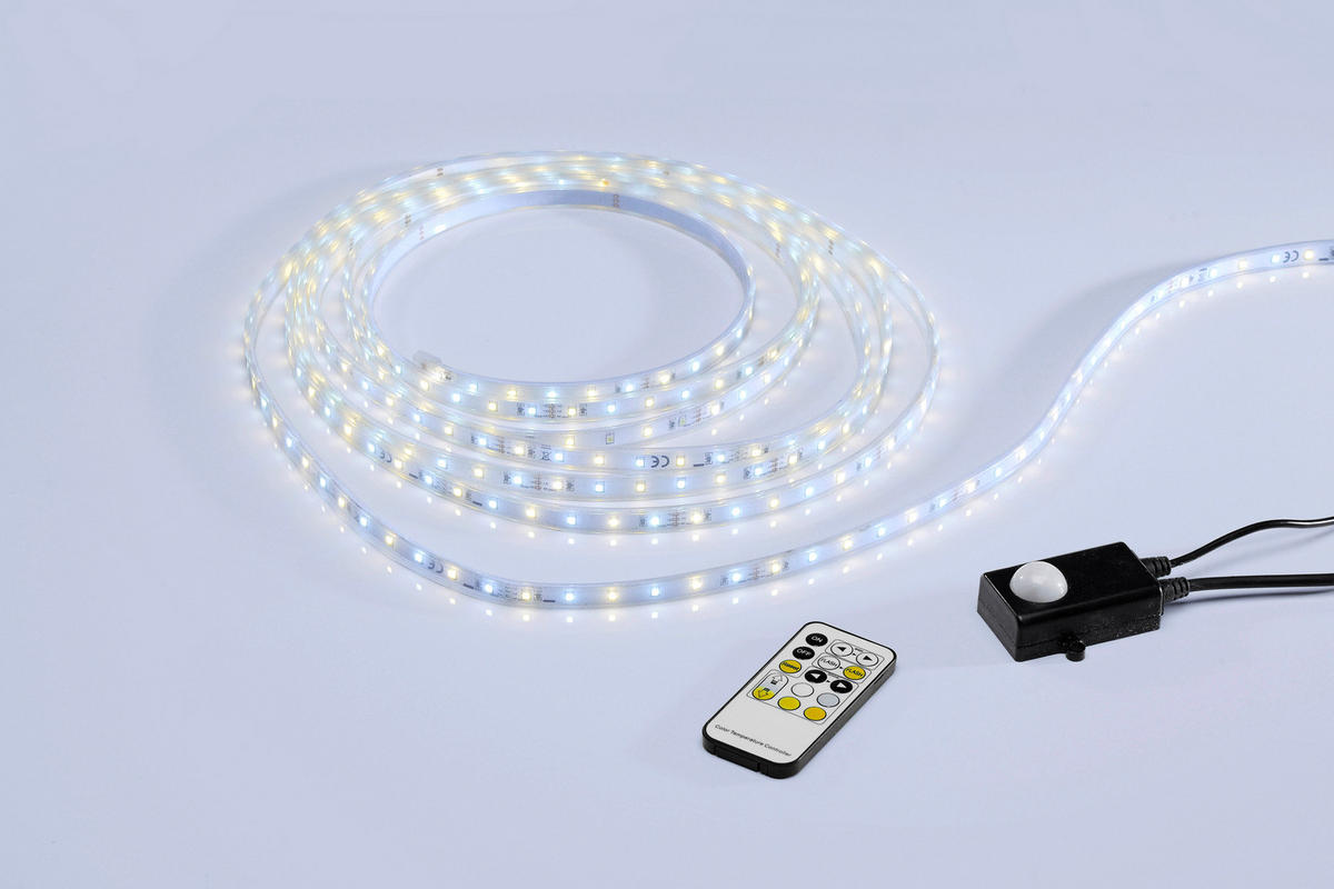 Just Light LED-Lichtstreifen TEANIA 81207-00 transparent Metall Kunststoff B/H/T: ca. 1,5x0,5x500 cm 1 Brennstellen TEANIA - transparent (1,50/0,50/500,00cm) - Just Light