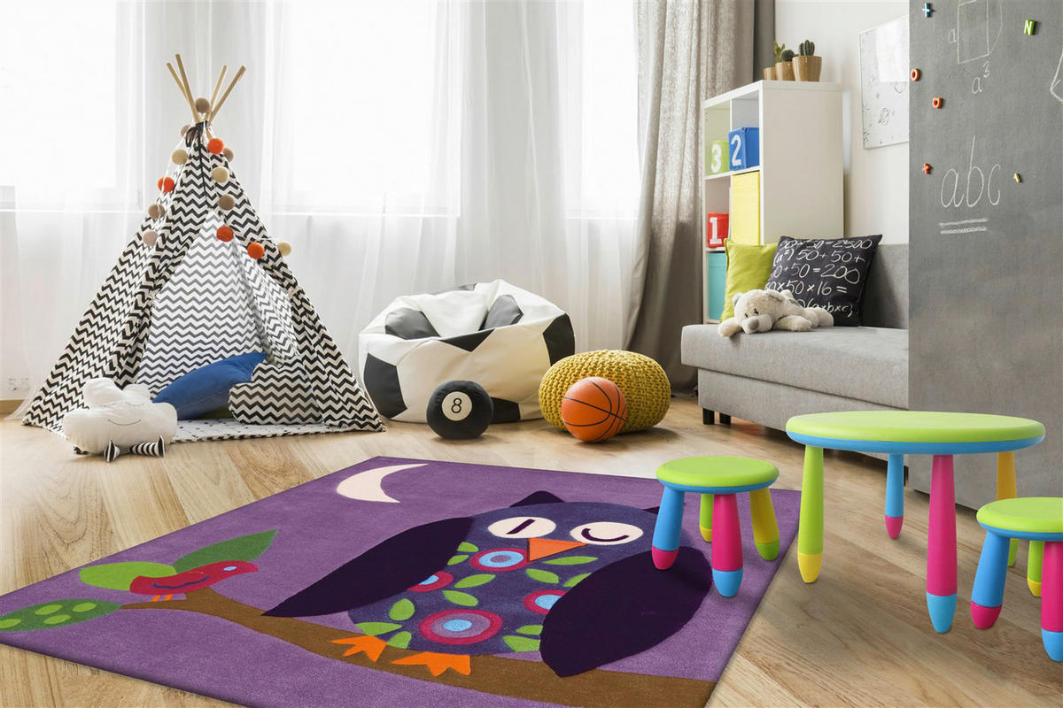 Arte Espina Kurzflorteppich Joy 4049 violett B/L: ca. 130x130 cm Joy 4049 - violett (130,00/130,00cm) - Arte Espina