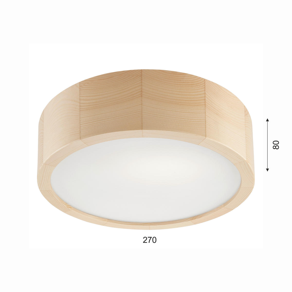 Lamkur Deckenleuchte EVELINE 38001 kiefer Glas Holz H/L: ca. 8x27 cm E27 1 Brennstellen Eveline - kiefer (27,00cm) - Lamkur