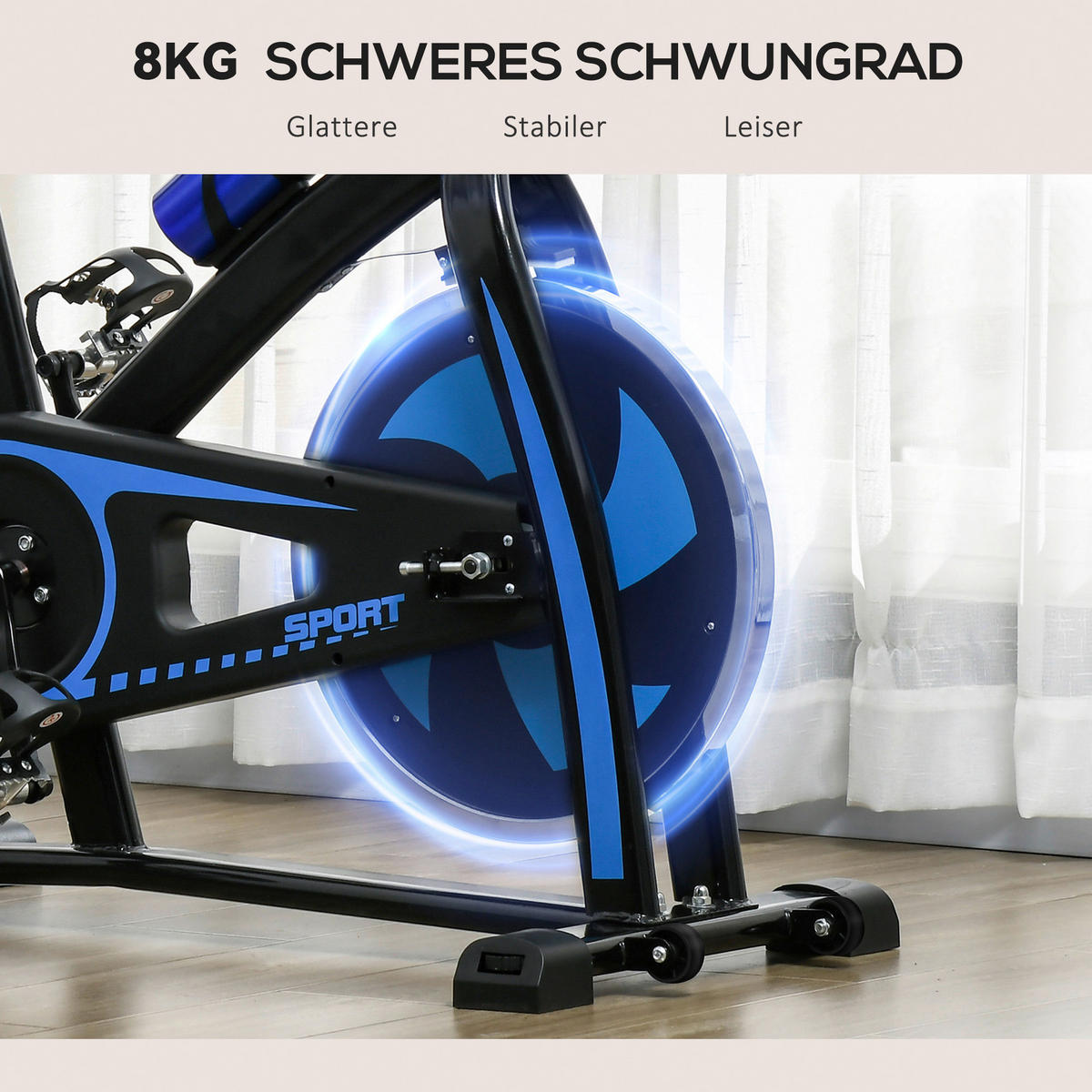 SPORTNOW Heimtrainer blau Stahl B/H/L: ca. 50x115x118 cm Heimtrainer - blau (118,00/50,00/115,00cm) - SPORTNOW