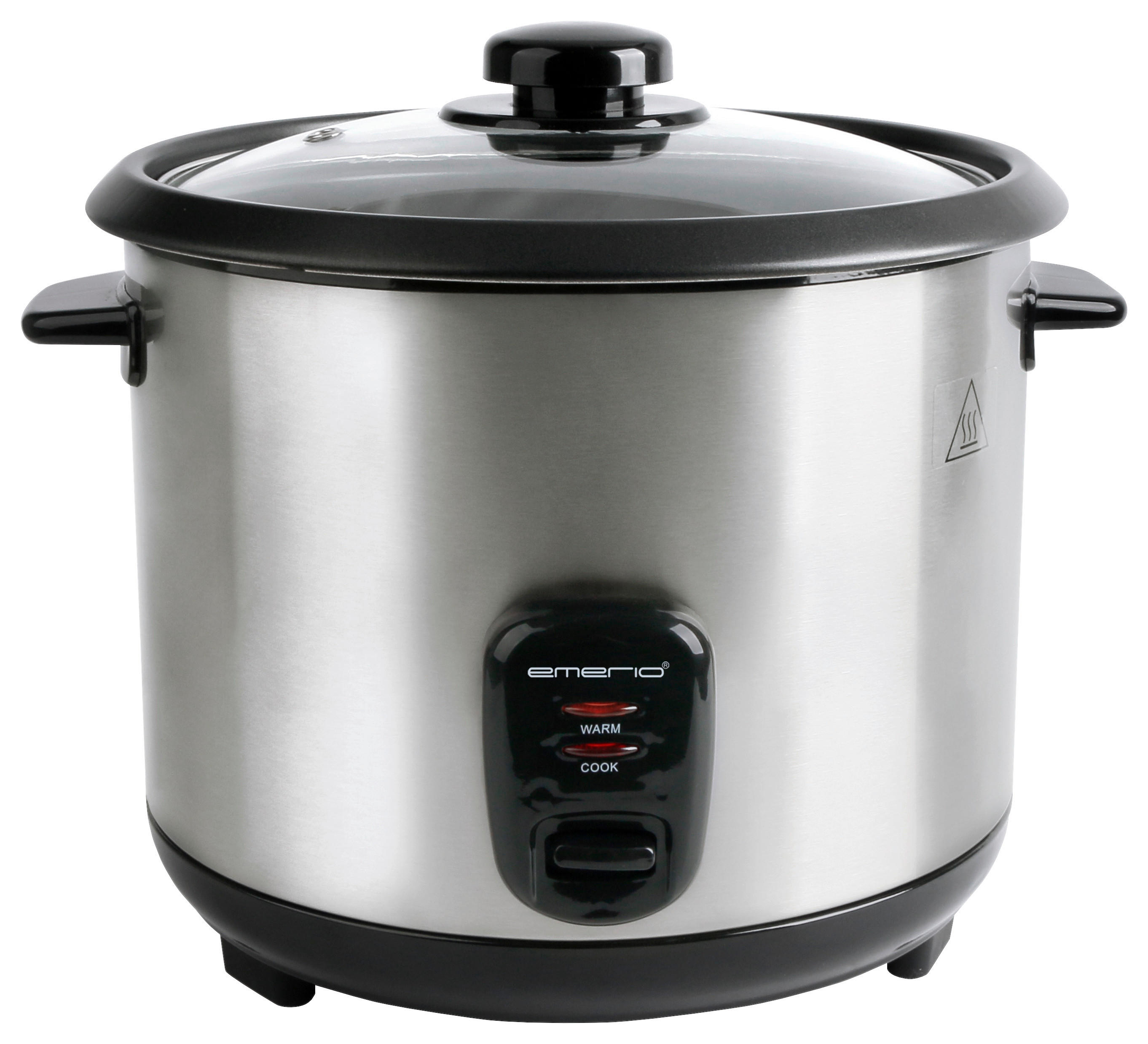 Emerio Reiskocher silber schwarz Edelstahl Glas B/H/T: ca. 29x27x28 cm Reiskocher - schwarz/silber (29,00/27,00/28,00cm) - Emerio