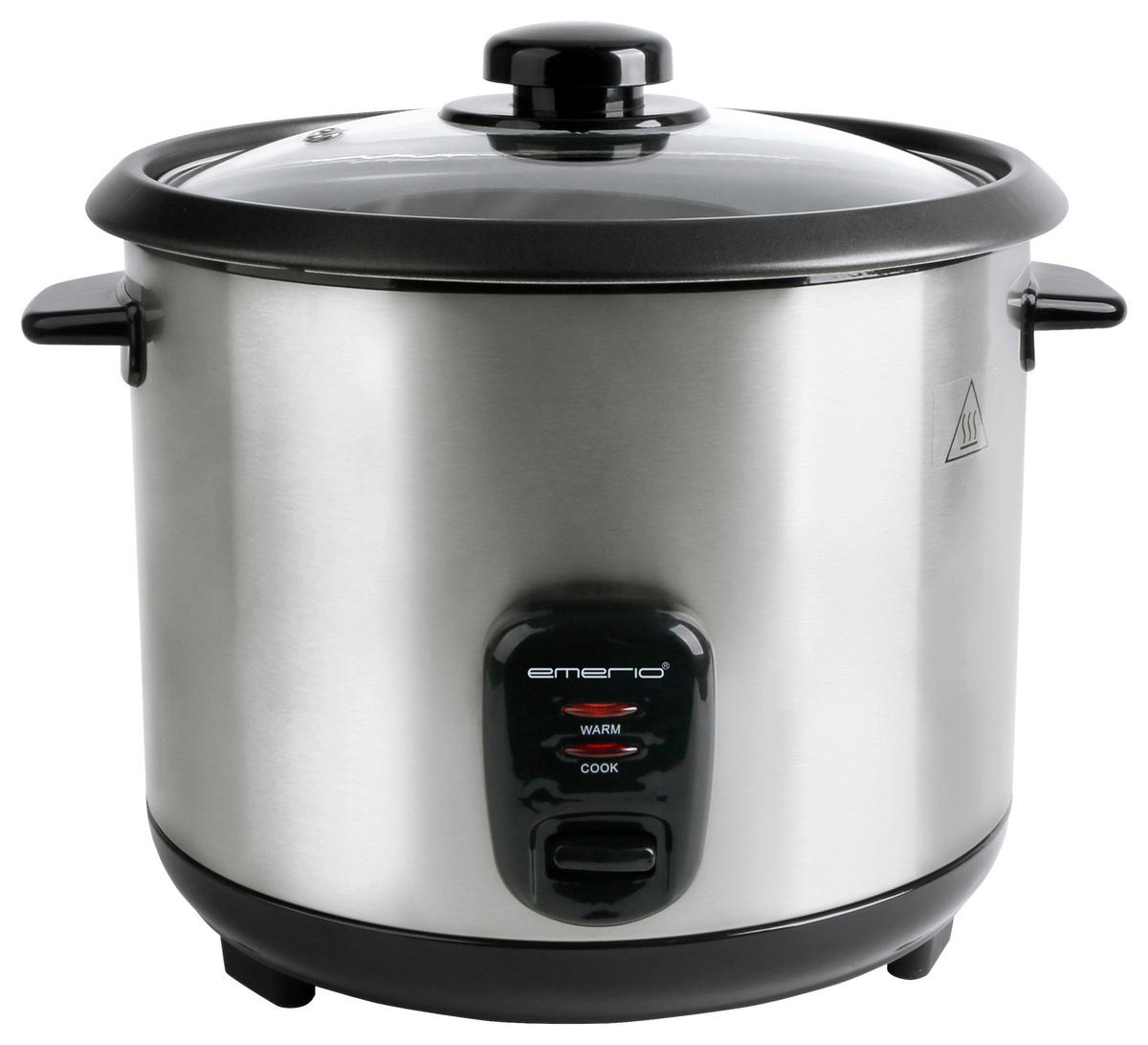 Emerio Reiskocher silber schwarz Edelstahl Glas B/H/T: ca. 29x27x28 cm Reiskocher - schwarz/silber (29,00/27,00/28,00cm) - Emerio