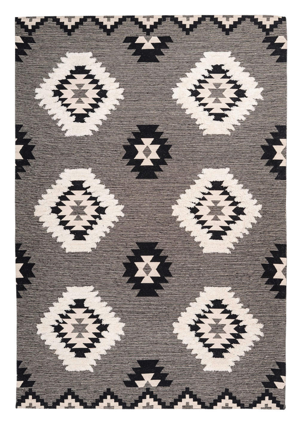 Arte Espina Kurzflorteppich Ethnie 425 grau B/H/L: ca. 200x1x290 cm Ethnie 425 - grau (290,00/200,00/1,00cm) - Arte Espina