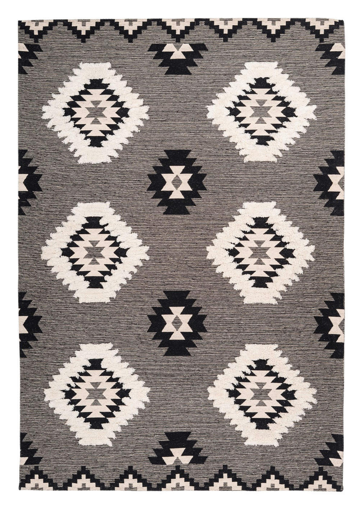Arte Espina Kurzflorteppich Ethnie 425 grau B/H/L: ca. 200x1x290 cm Ethnie 425 - grau (290,00/200,00/1,00cm) - Arte Espina