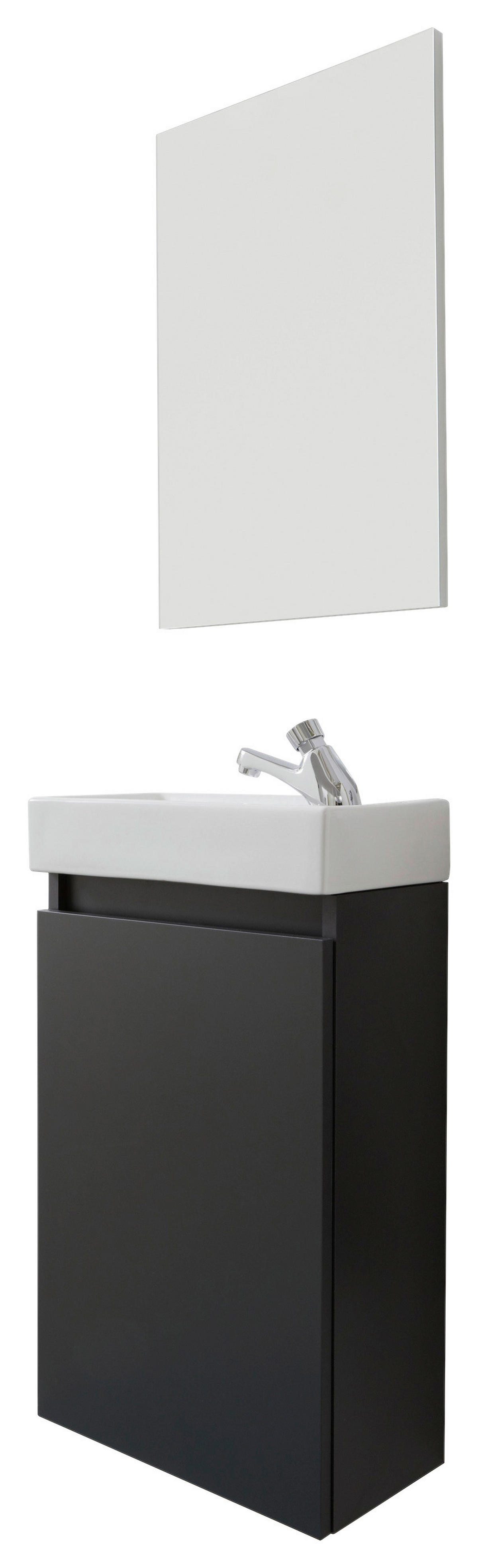 Bad-Set Champ grau matt B/H/T: ca. 40x68x22 cm Champ - grau (40,00/68,00/22,00cm) - Trendteam