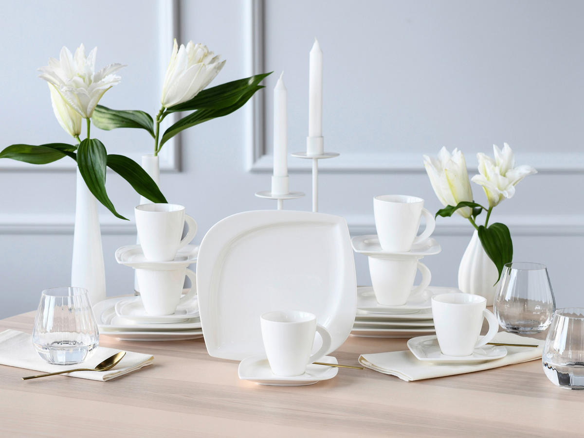 CreaTable Kaffeeservice Melbourne creme Porzellan 18 tlg. Melbourne - creme - CreaTable