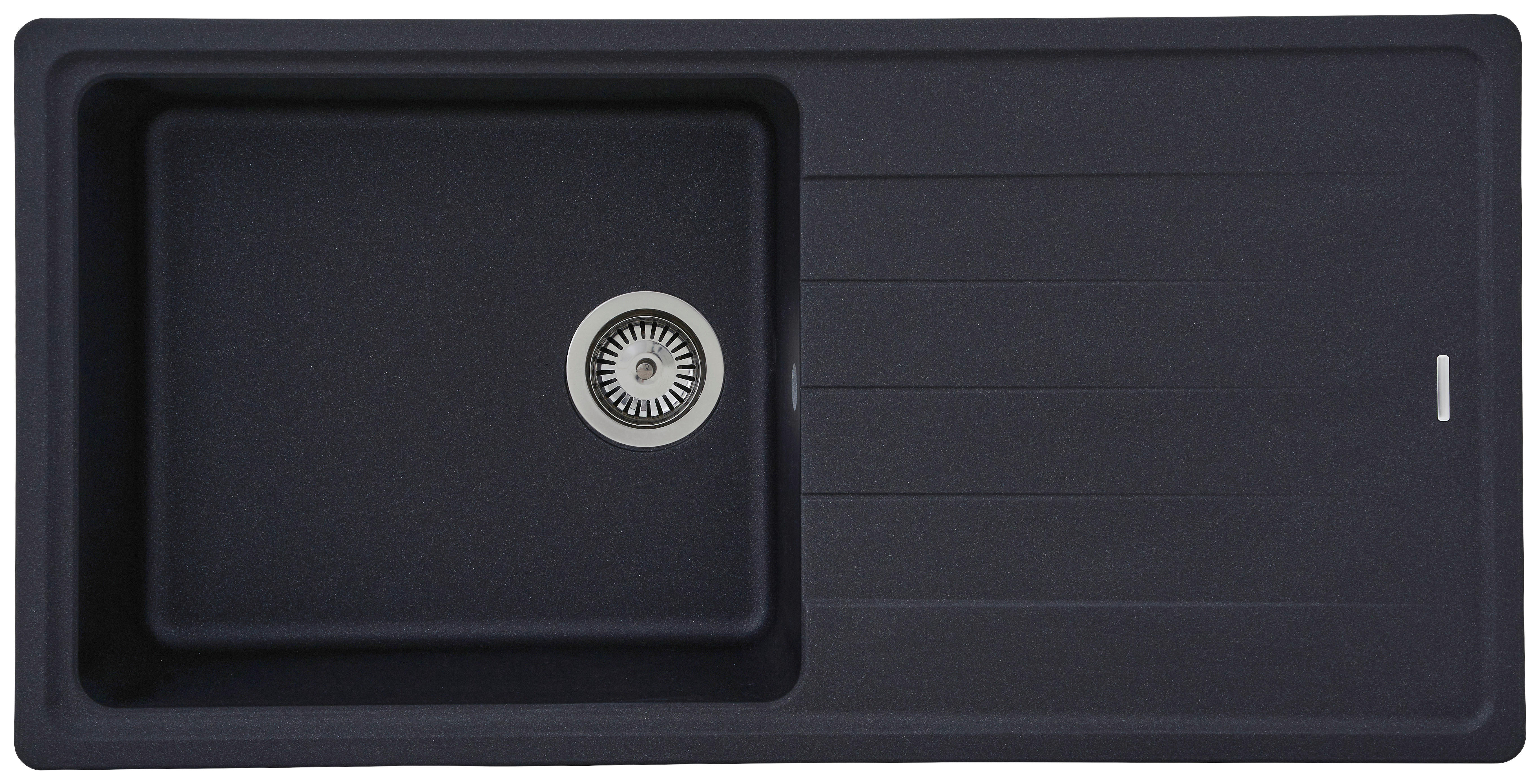 Respekta Einbauspüle Columbia 100 x 50 S schwarz Granitverbundmaterial B/H/T: ca. 100x18,5x50 cm Columbia 100 x 50 S - schwarz (100,00/18,50/50,00cm) - Respekta