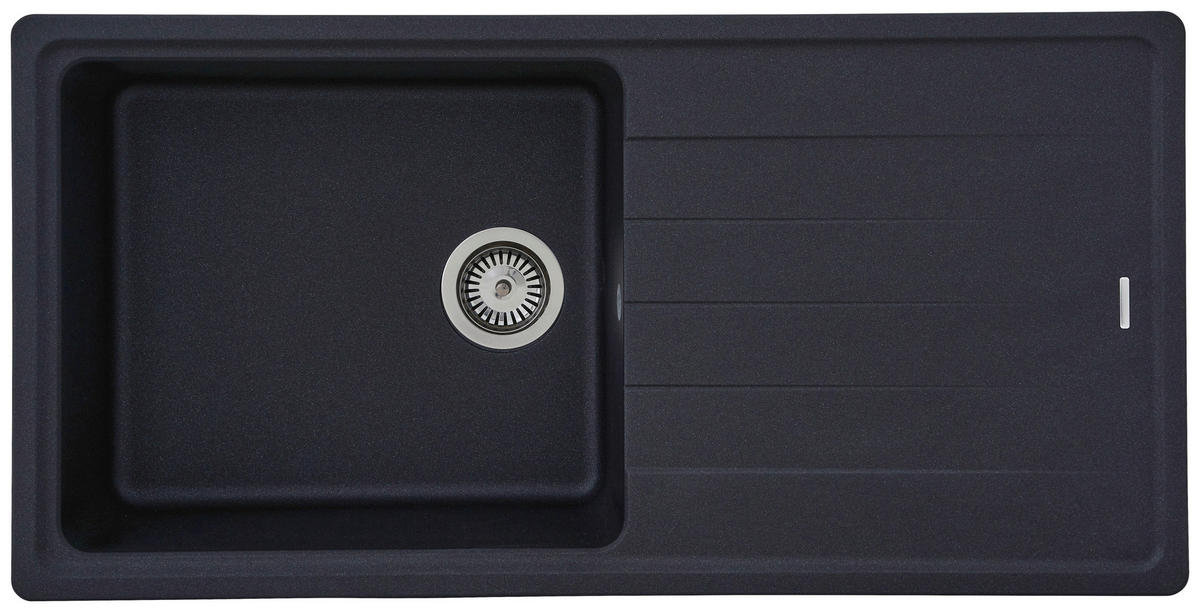 Respekta Einbauspüle Columbia 100 x 50 S schwarz Granitverbundmaterial B/H/T: ca. 100x18,5x50 cm Columbia 100 x 50 S - schwarz (100,00/18,50/50,00cm) - Respekta