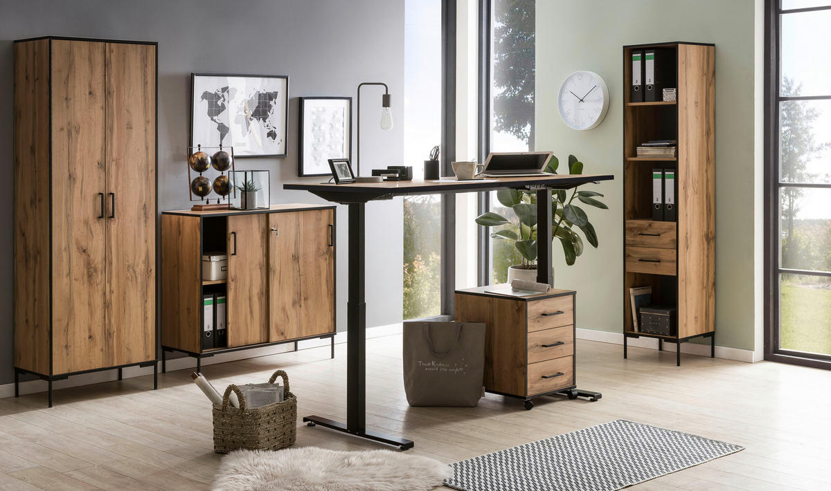 höhenverstellbarer Schreibtisch Serie 2000 Eiche Landhaus Nachbildung B/H/T: ca. 160x71x75 cm Serie 2000 - Eiche (160,00/71,00/75,00cm) - Möbelpartner