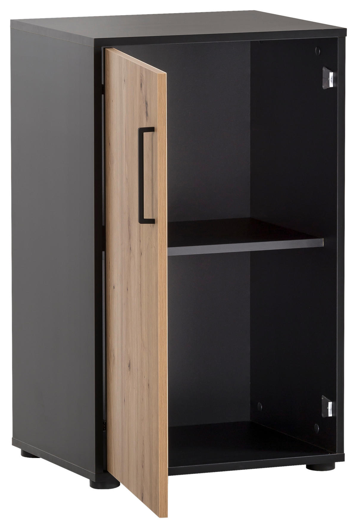Midischrank Aino Eiche Artisan Nachbildung schwarz matt B/H/T: ca. 51x83,6x41 cm Aino - Eiche/schwarz (51,00/83,60/41,00cm) - Möbelpartner