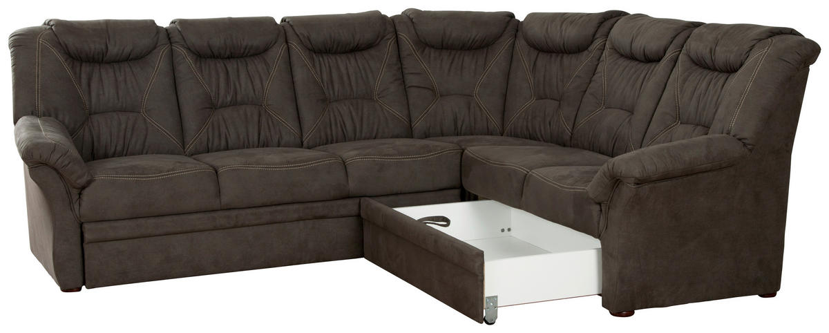 Polsterecke Nelson graubraun Microfaser B/H/T: ca. 284x102x228 cm Nelson - nussbaum/graubraun (284,00/102,00/228,00cm)