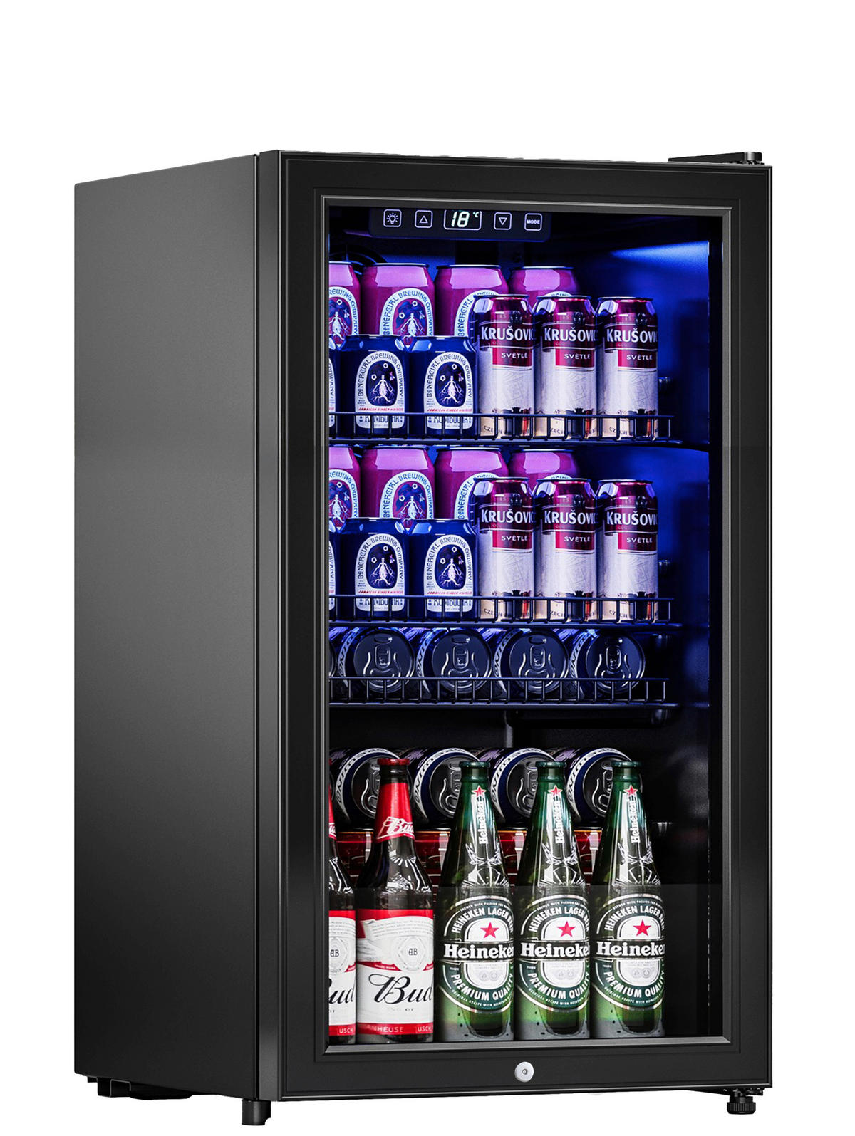 PKM Stand-Kühlschrank GKS83B schwarz B/H/T: ca. 44,5x83x47 cm Glastürkühlschrank GKS83B - schwarz (44,50/83,00/47,00cm) - PKM