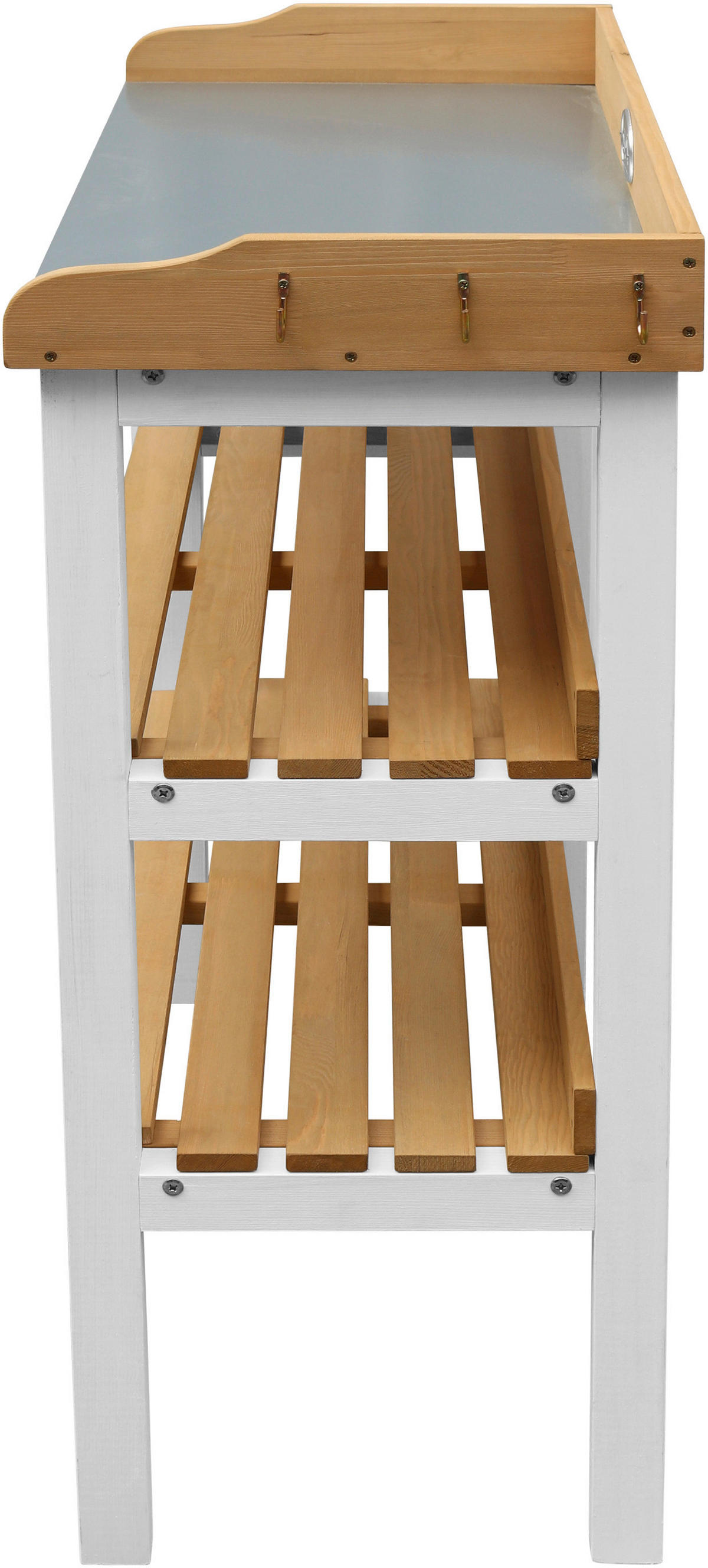 AXI Pflanztisch braun B/H/L: ca. 37x92x76 cm Pflanztisch - braun/weiß (76,00/37,00/92,00cm) - AXI
