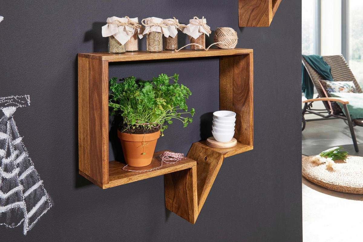 Wandregal natur B/H/T: ca. 50x49x13 cm Wandregal - natur (50,00/49,00/13,00cm) - Wohnling