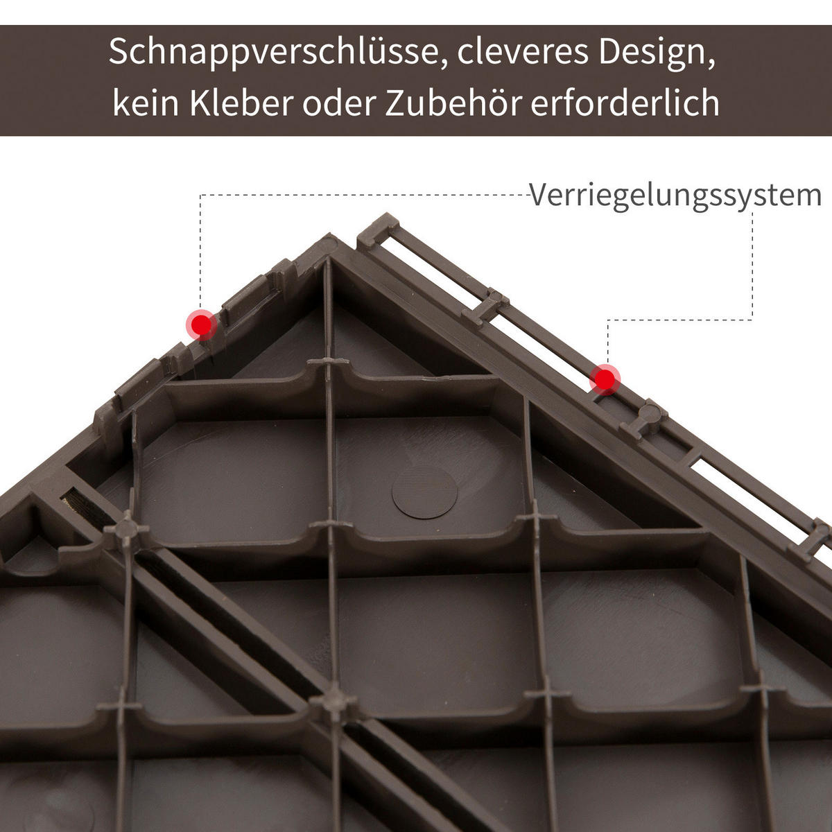 Outsunny Terrassenfliese braun B/L: ca. 30x30 cm Terrassenfliese - braun (30,00/30,00/2,00cm) - Outsunny