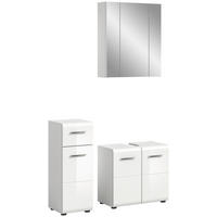 Badezimmer-Set ICE weiß weiß Hochglanz B/H/T: ca. 105x190x32 cm ICE - weiß (105,00/190,00/32,00cm) - xonox.home