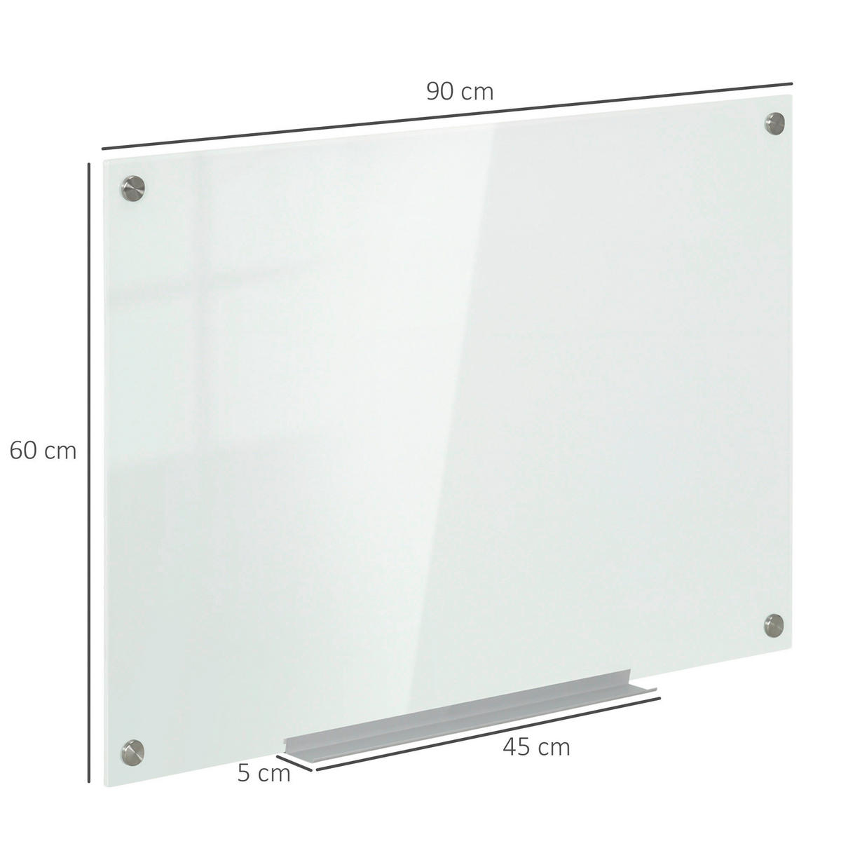 Vinsetto Wandboard Magnettafel - weiß (0,40/60,00/90,00cm) - Vinsetto