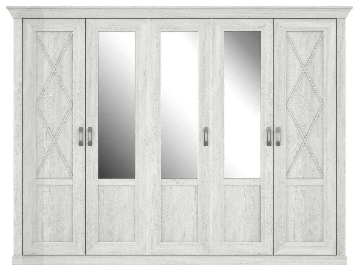 Kleiderschrank  weiß Pinie Nachbildung B/H/T: ca. 268,3x205,8x62,6 cm Kashmir_Kleiderschrank - weiß (268,30/205,80/62,60cm)