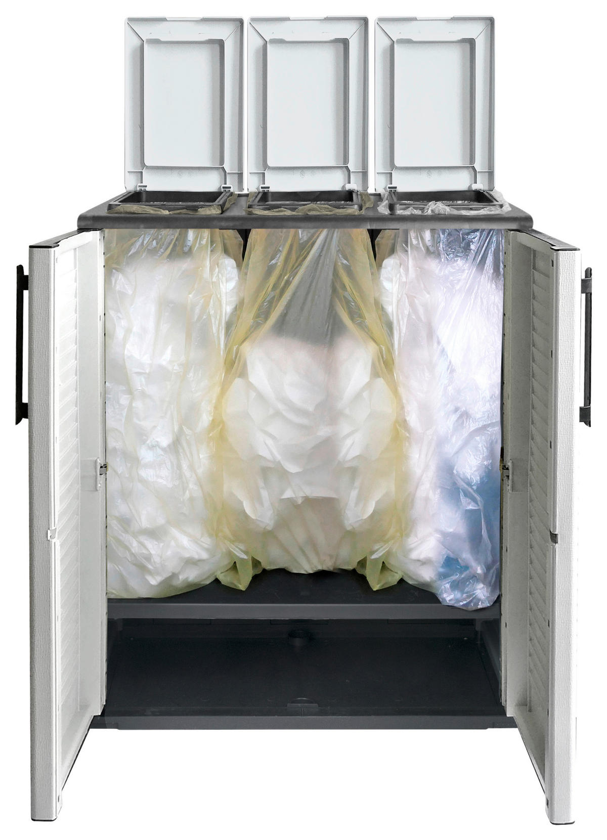 ArtPlast Mülltrennungsschrank Family hellgrau Kunststoff B/H/T: ca. 68x90x37 cm Family - hellgrau (68,00/90,00/37,00cm) - ArtPlast