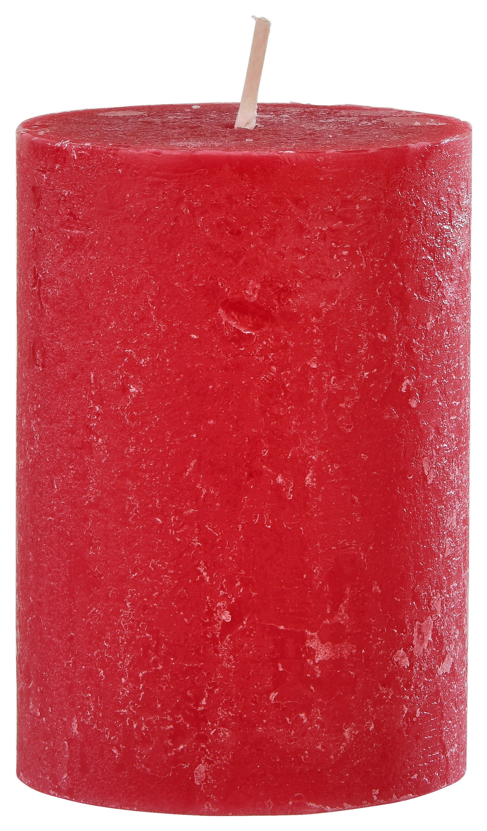 Rustic-Kerze rot B/H/L: ca. 6,8x10x6,8 cm Kerze_Rustic 100/68mm - rot (6,80/6,80/10,00cm)