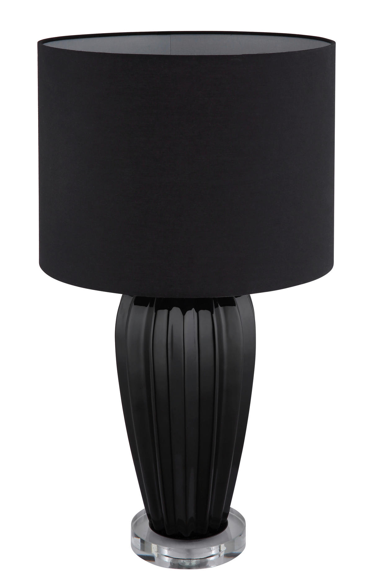 GLOBO Tischleuchte IRINA 24145B Chrom klar schwarz Kunststoff Metall Keramik H/D: ca. 59x35 cm E27 1 Brennstellen IRINA - klar/schwarz (35,00/59,00cm) - GLOBO