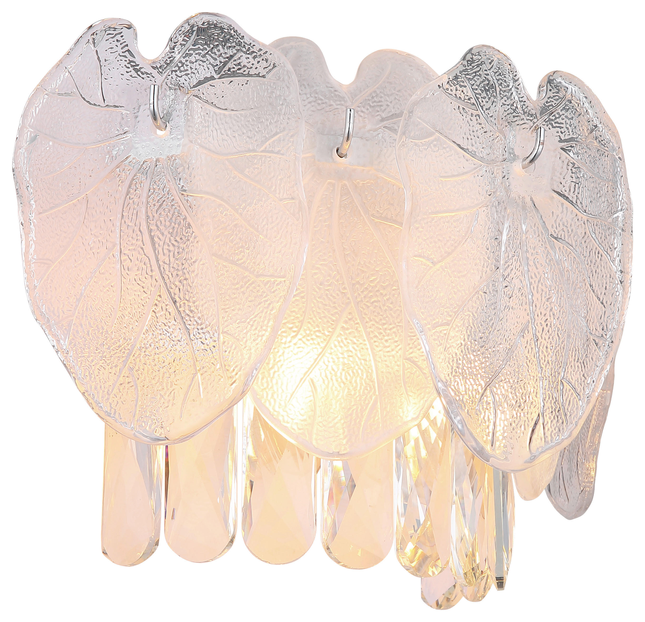 GLOBO Wandleuchte klar Chrom Metall Glas B/H/T: ca. 31,5x20,8x15,5 cm E14 2 Brennstellen BENJAMIN - klar/Chrom (31,50/20,80/15,50cm) - GLOBO