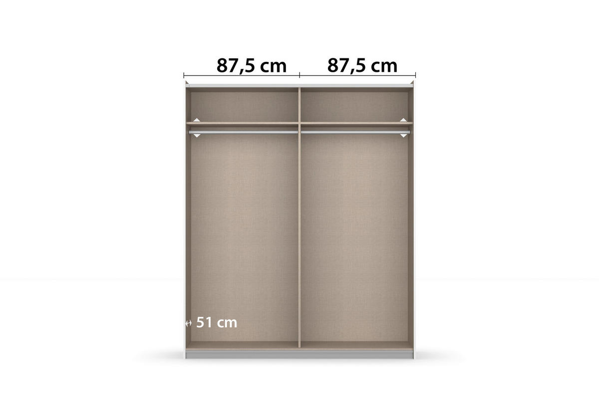 Kleiderschrank Oslo Alpinweiß grau B/H/T: ca. 175x210x59 cm Oslo - Alpinweiß/grau (175,00/210,00/59,00cm)