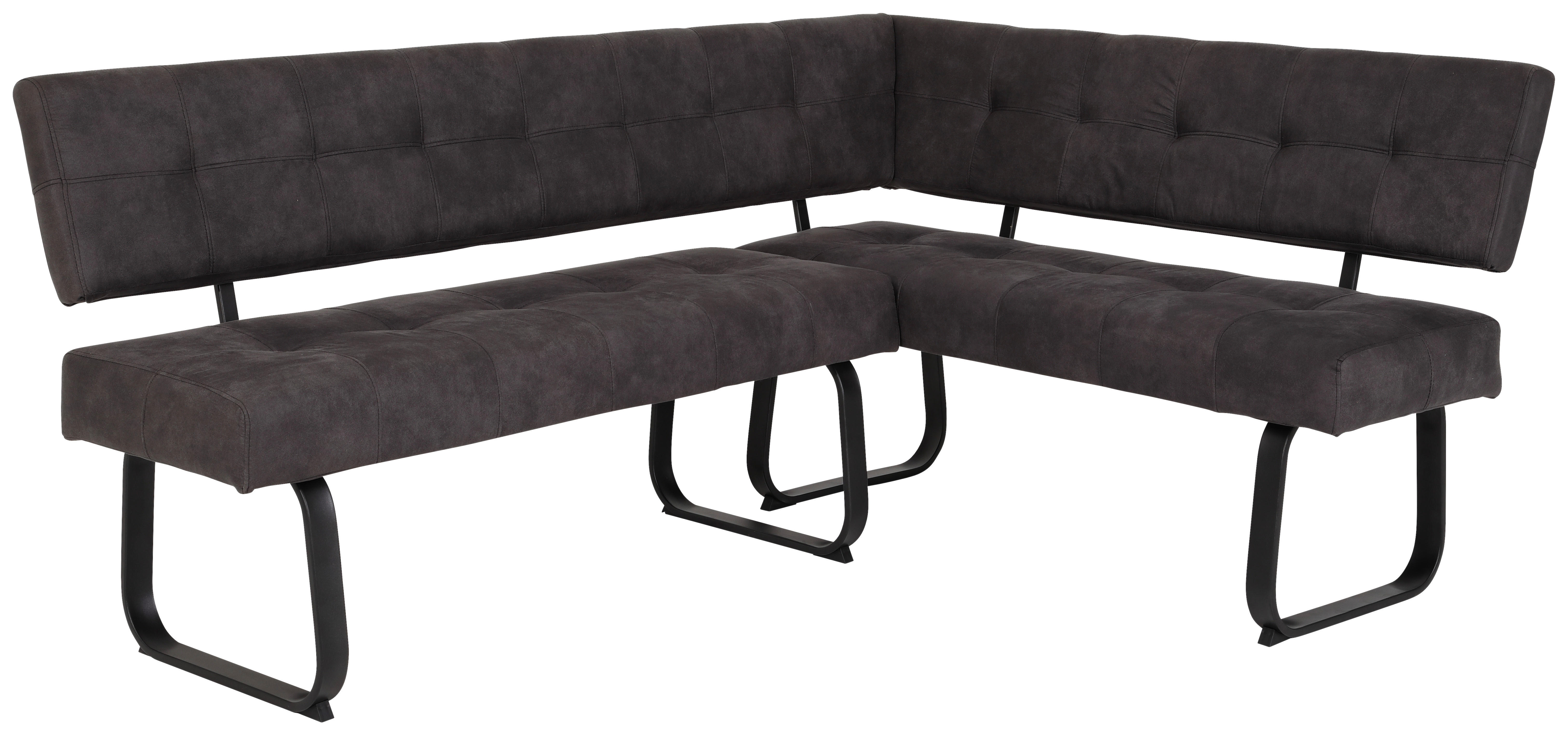 Eckbank LUISE LEB anthrazit Vintage Optik anthrazit B/H/T: ca. 202x92x152 cm LUISE LEB - anthrazit (202,00/92,00/152,00cm) - Hela