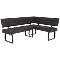 Eckbank LUISE LEB anthrazit Vintage Optik anthrazit B/H/T: ca. 202x92x152 cm LUISE LEB - anthrazit (202,00/92,00/152,00cm) - Hela