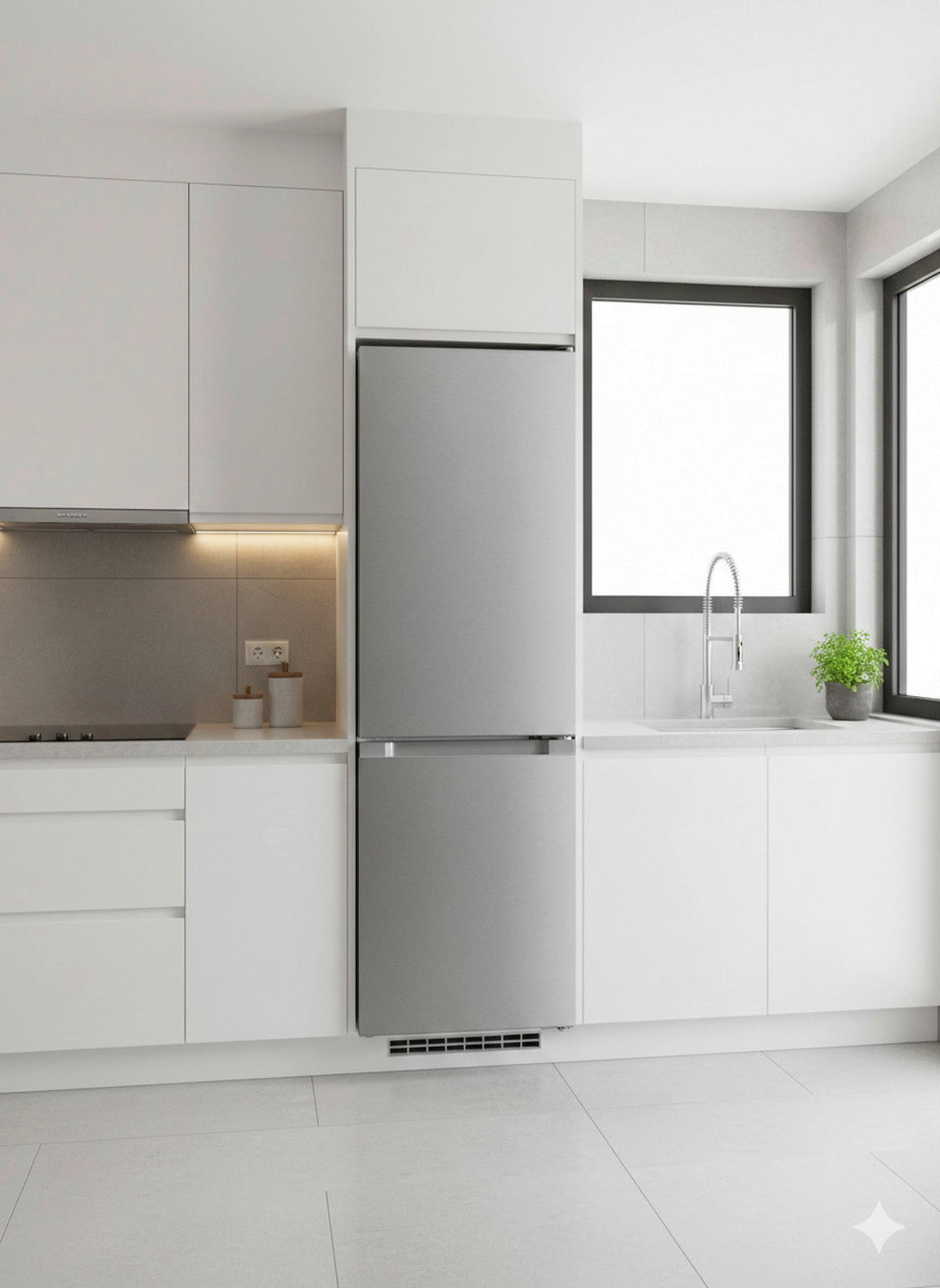 POCOline Kühl-/Gefrierkombination KGK150-173EIXNF Inox B/H/T: ca. 47x150x56,6 cm Kühl-/Gefrierkombi KGK150-173EIXNF - Inox (47,00/150,00/56,60cm) - POCOline