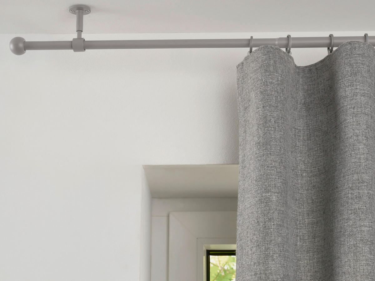 Stilgarnituren Cool-Gray Metall L: ca. 400 cm ausziehbar von ca. 210 bis 400 cm 1.0 Läufe Teleskopgarnitur_2in1 - Cool-Gray (400,00cm) - ondeco